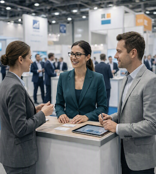 Beratungsgespräch am Messestand
